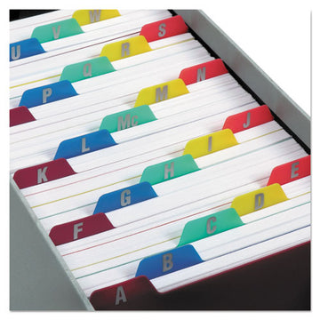 Oxford™ Durable Poly A-z Card Guides, 1-5-cut Top Tab, A To Z, 3 X 5, Assorted Colors, 25-set freeshipping - TVN Wholesale